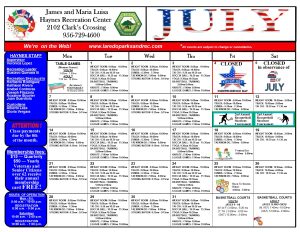 Haynes July 2025 Calendar