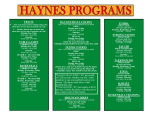 Haynes June 2025 Programs