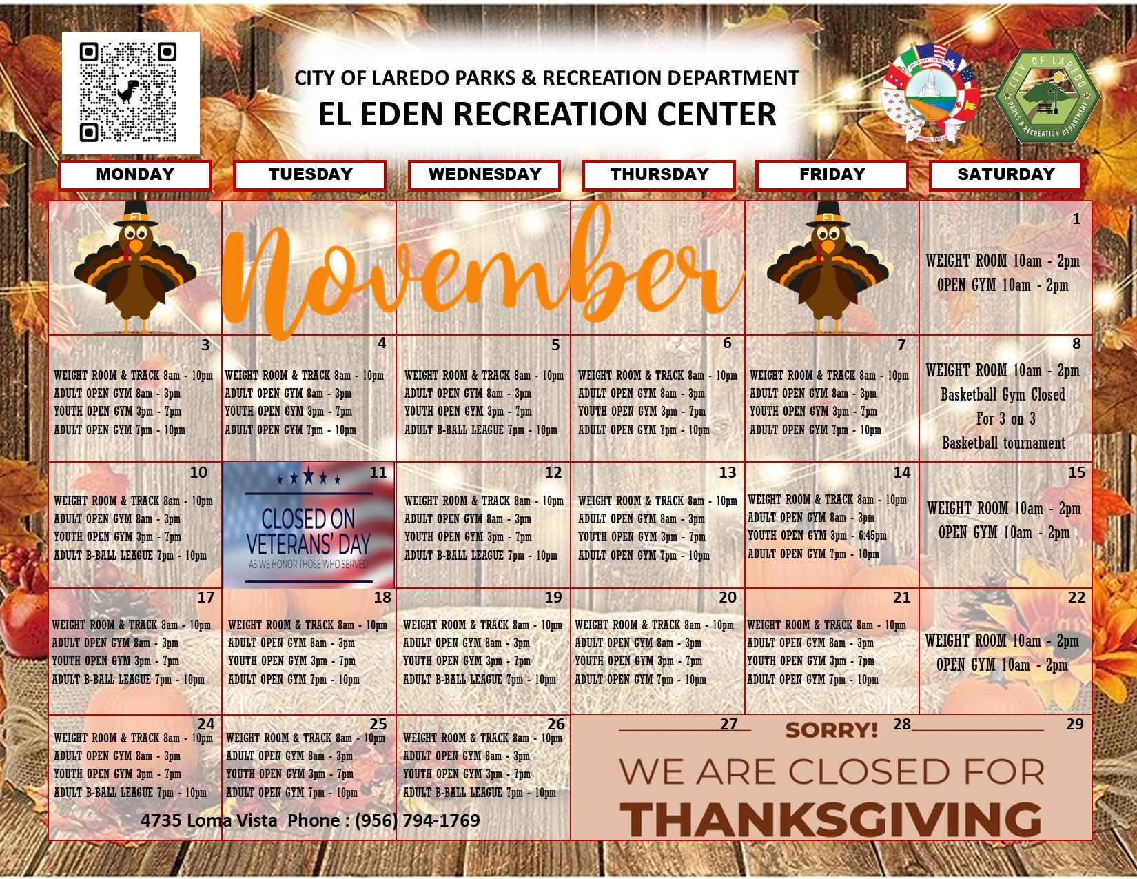 November Calendar 2025