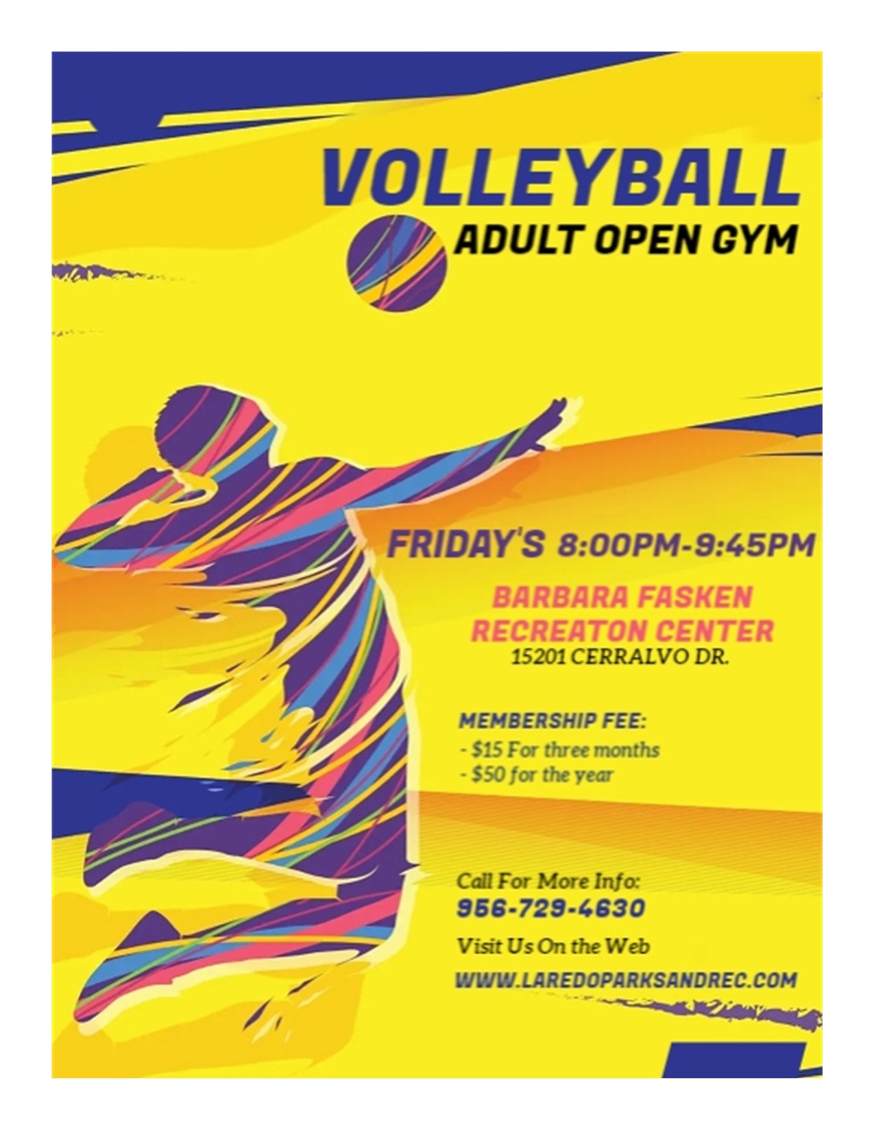 Open Gym Volleyball Flyer
