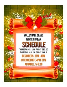 Volleyball Winter Schedule